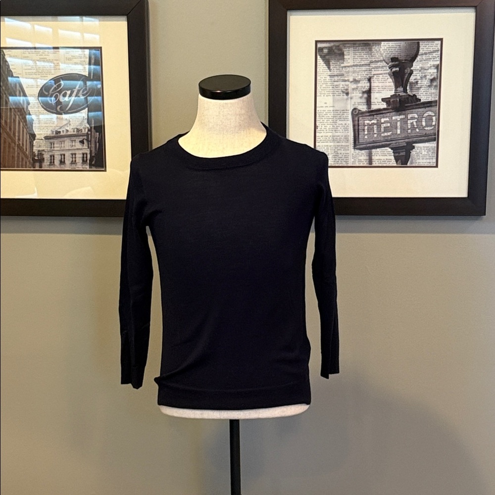 J Crew Navy Lightweight Crewneck Sweater